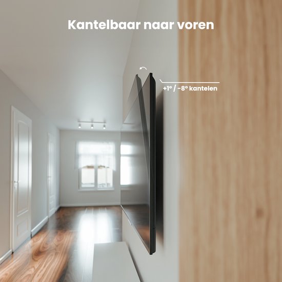 Auronic TV Beugel - TV Muurbeugel - Kantelbaar - 37 tot 82 inch - Tot 60 kg - Zwart