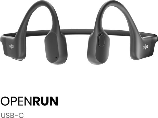 Shokz OpenRun USB-C Open-ear Sporthoofdtelefoon – Bone Conduction – Draadloos – IP67 – Zwart