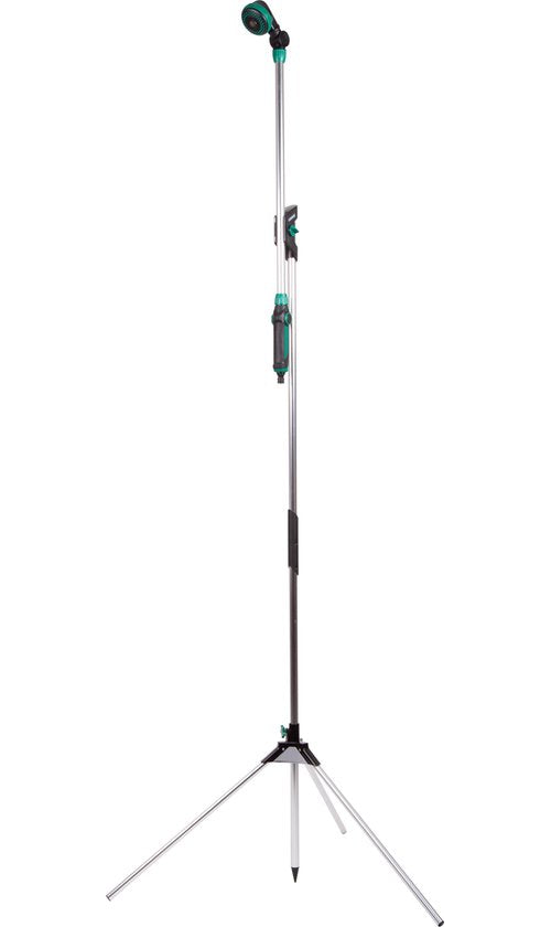 VONROC Buitendouche/Tuindouche 2 in 1 – Afneembare telescopische sproeilans – Instelbare hoogte 147 – 190cm en 180° verstelbare douchekop