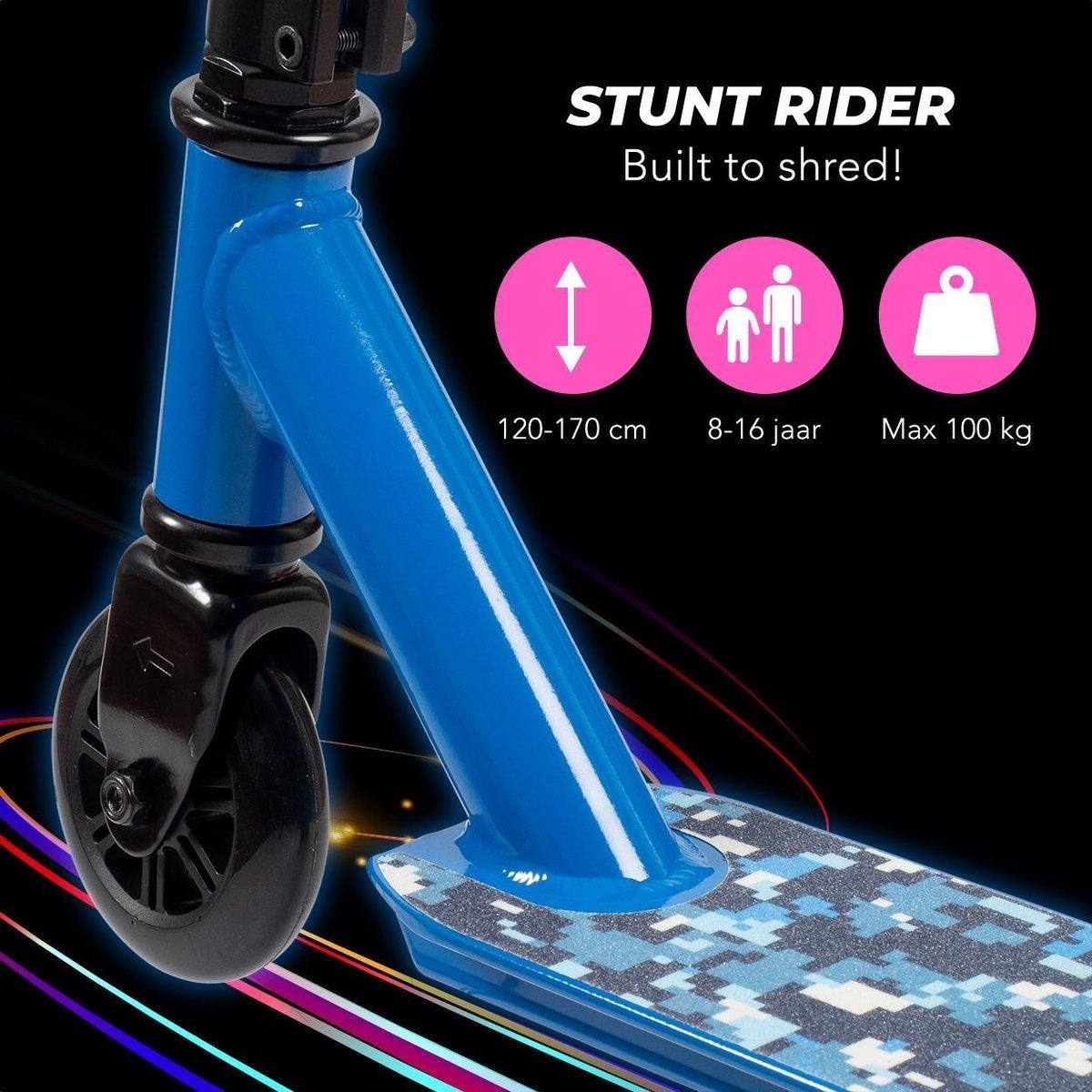 LifeGoods StuntRider - Stuntstep - Step 8+ Jaar - 100mm Wielen - Jongens/Meisjes - Blauw