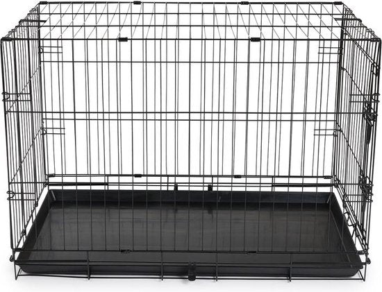 Hondenbench - XL - 91 x 56 x 63 cm - Opvouwbaar - Metaal, Plastic - Zwart - VI Online Products