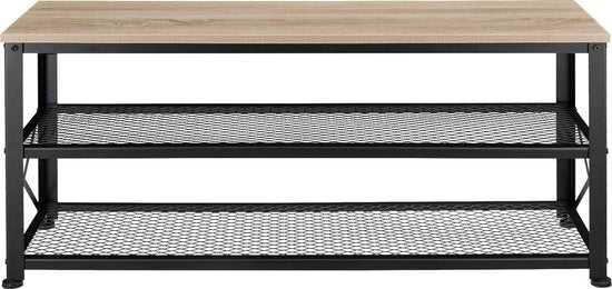 tectake - Schoenenrek Blackpool - schoenenkast - industrial light - 101 x 30,5 x 45,5 cm - 404290
