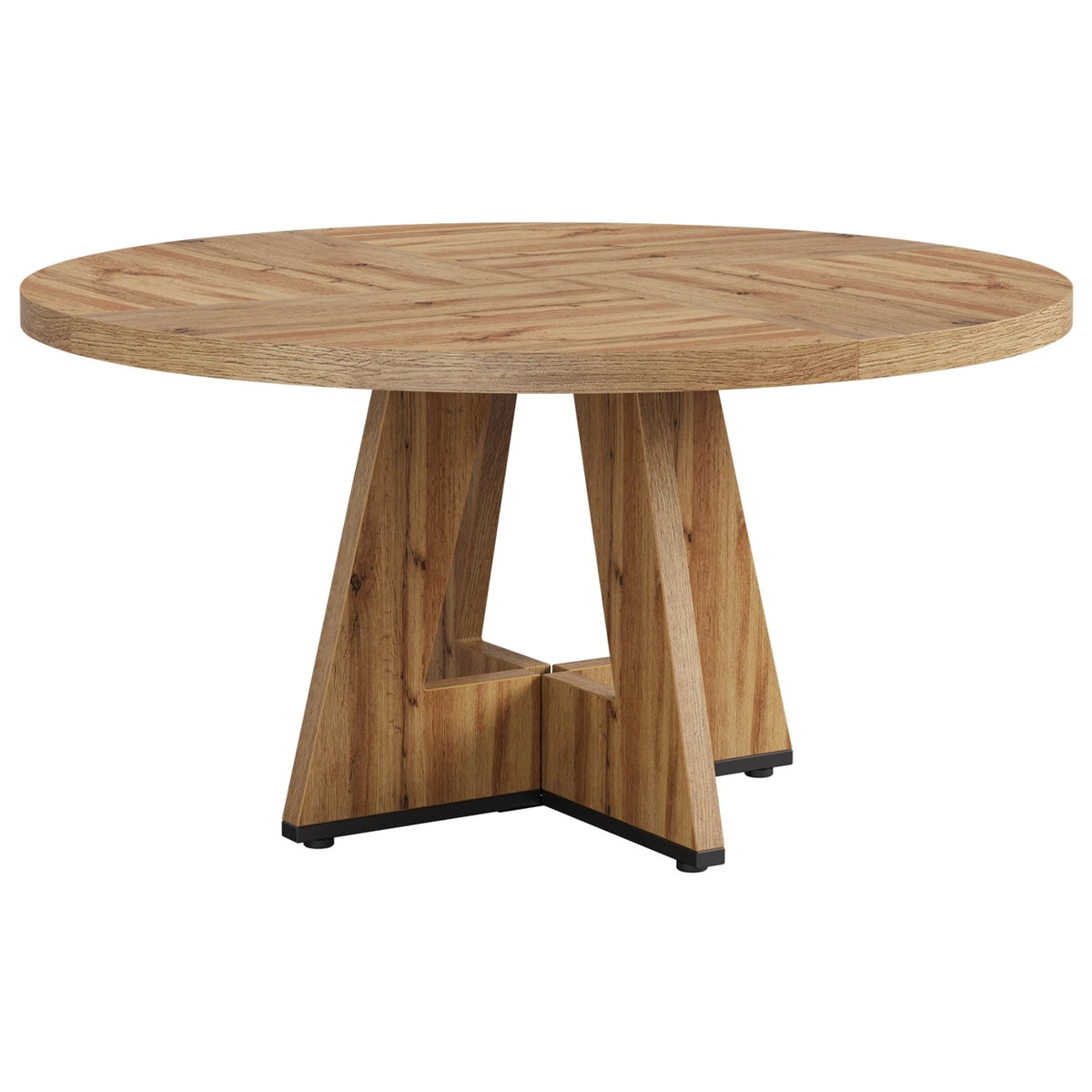 Lantine Ronde Eettafel 120 cm - Landelijke Keukentafel voor 4 Personen - Stevig Metalen Frame - Rustieke Afwerking
