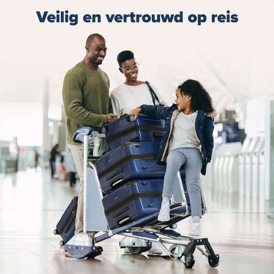TRVLMORE Kofferset - 3 Delig - 45L Handbagage + 75L en 115L Ruimbagage - TSA Slot - Lichtgewicht - Reiskoffer set - Donkerblauw
