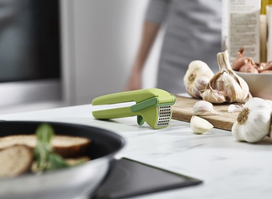 Joseph Joseph CleanForce Knoflookpers – met Reinigingstool – Vaatwasserbestendig – Groen