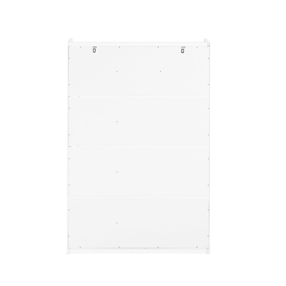 SoBuy STR11-WN compacte witte boekenkast met lade en opbergruimte, 72 x 30 x 110 cm