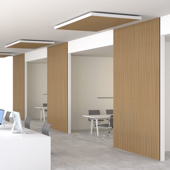 tectake® - Set van 2 akoestische panelen Sonic Wall - licht eiken - Geluidsabsorberend paneel - Geluidsdemping - div kleuren - afm. per paneel (LxBxH): ca. 120x60x2,1cm