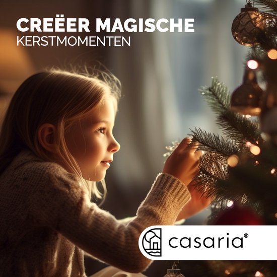 Casaria Kerstboom 180cm PVC – Sneeuw Effect Denneappels - Groen-Wit