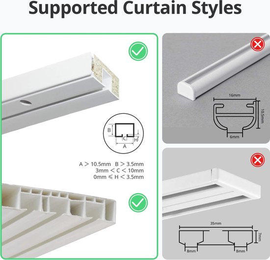 SwitchBot Curtain - U-Rail Versie 3 (2023) - Wit - Smart home gordijnmotor - Smart Gordijn - Automatisch gordijn