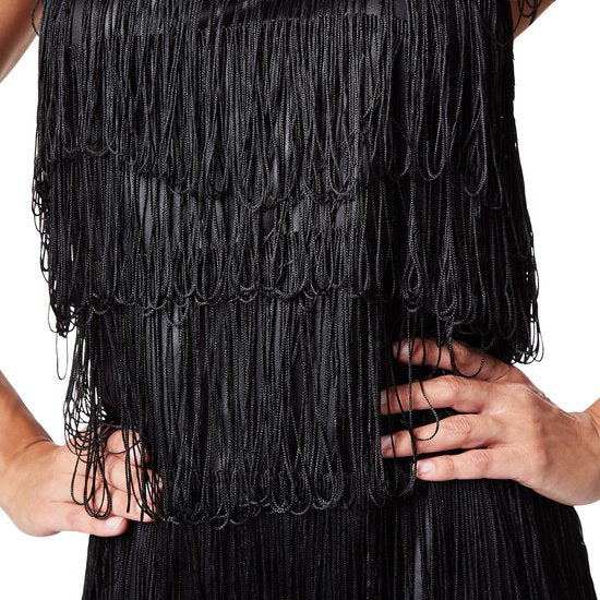 Dressforfun Vrouwenkostuum charleston XXL - verkleedkleding kostuum halloween verkleden feestkleding carnavalskleding carnaval feestkledij partykleding - 301584