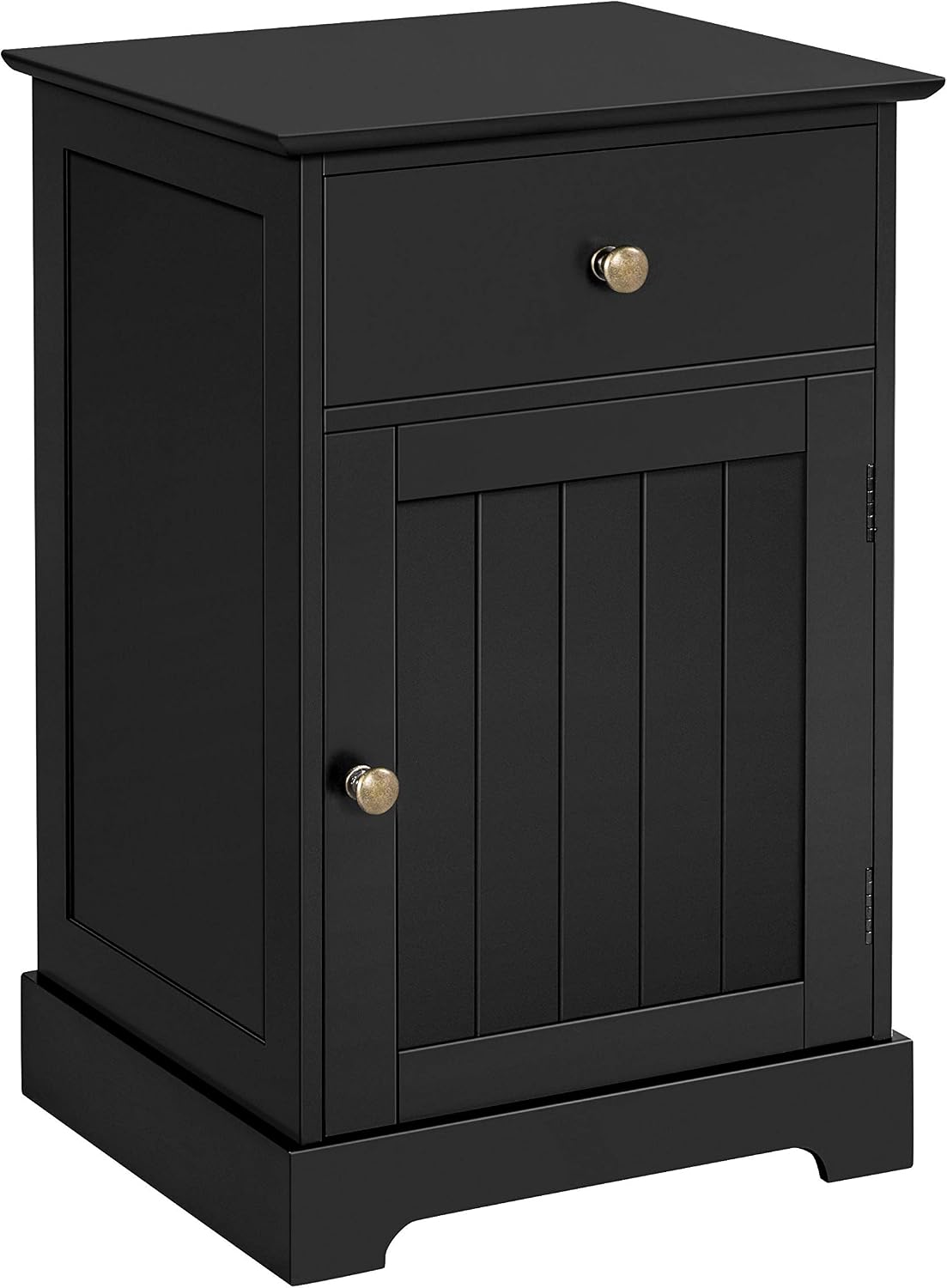 Yaheetech Nachtkastje - Zwart - 40 x 35 x 60 cm - Met Lade en Verstelbare Plank