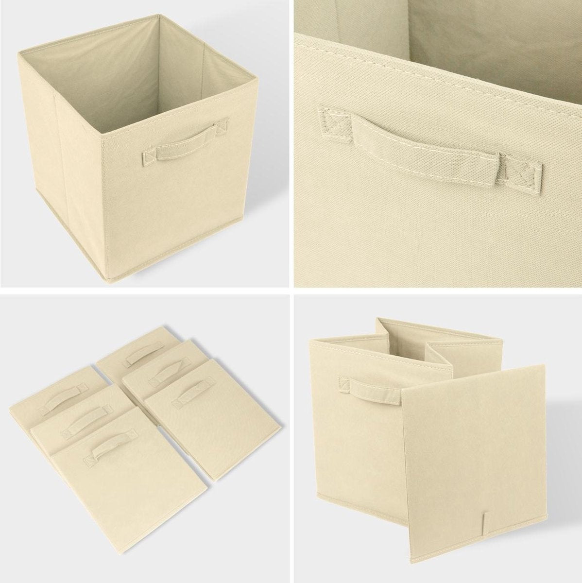 LifeGoods Kast Organizers - 6 Stuks - 20L - Textiel - Beige