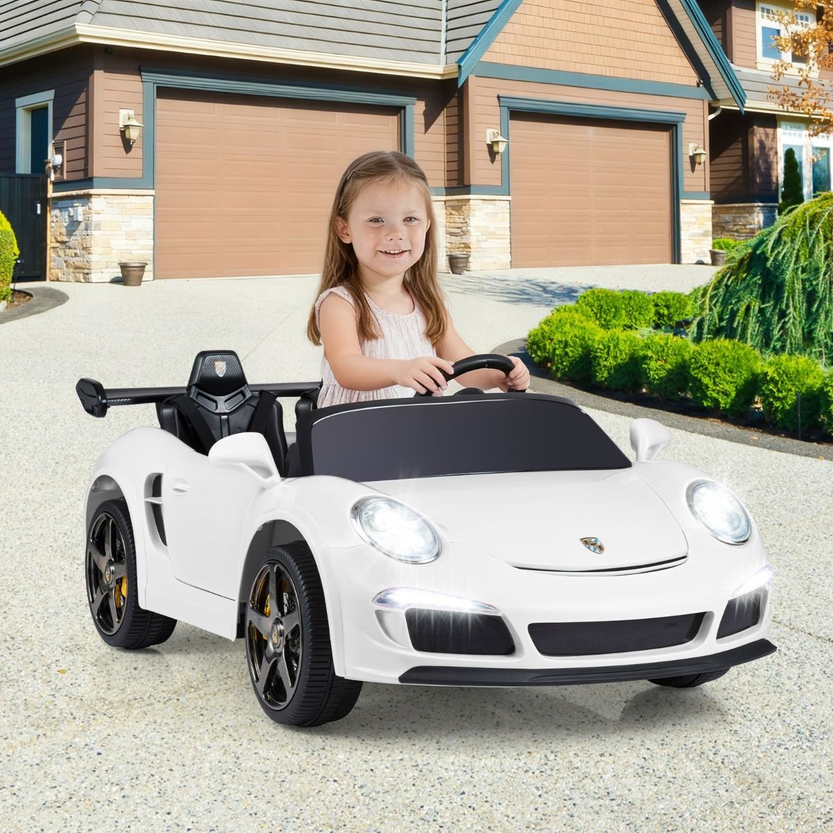 Coast Elektrische Kinderauto - afstandsbediening - ledverlichting - wit
