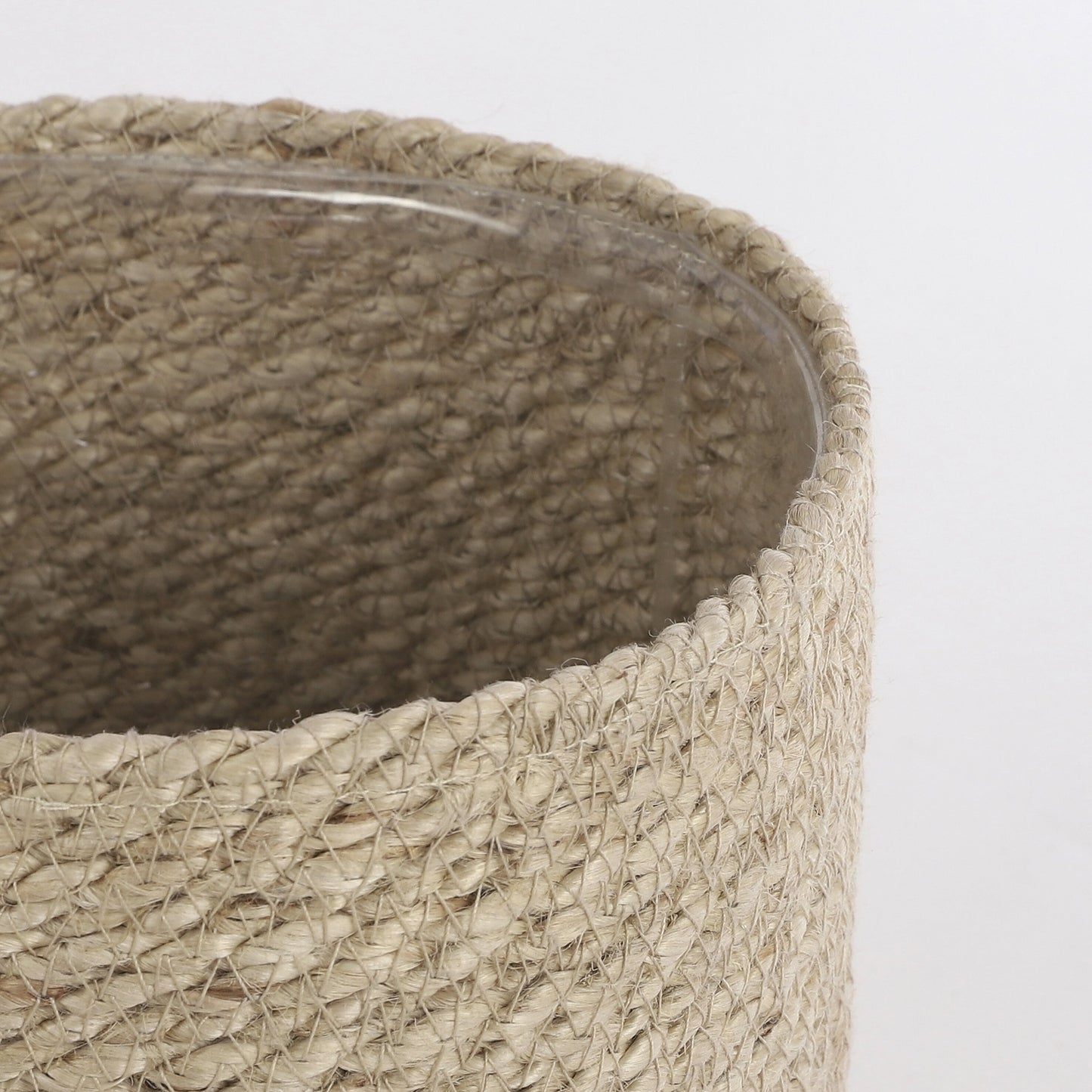 Mica Decorations Atlantic Plantenmand – H 20 x Ø 20 cm – Handgemaakt Jute – Crème – Met Plastic Voering