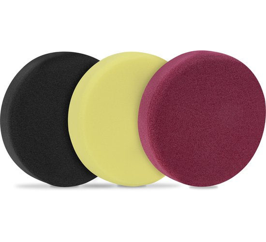 VONROC Polijstschijven/Polijst pads schuim voor polijstmachines – Starterset - 125mm, 3 stuks
