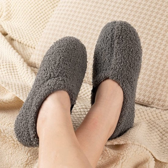 Pantoffels Dames - Sloffen - Maat 40/41 - Grijs - Anti-slip - Comfeet