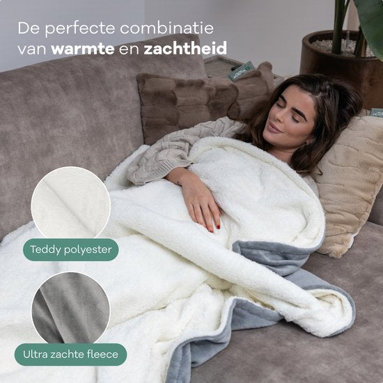 Zenwave Elektrische Deken 180x130cm - Wasmachinebestendige Omslagdeken Grijs - 10 standen Warmtedeken - Ultra Zachte Fleece Warmte Plaid - Elektrische Bovendeken - Kamperen & Outdoor - 1 Persoons