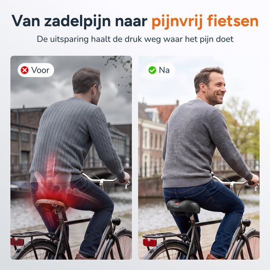 Fietszadel Unisex 100% waterdicht - Incl. zadelhoes - Ergonomisch - Met vering - Zadel fiets - Mountainbike - Dames - Heren - Zadel - Accessoires - Zwart - Proskill