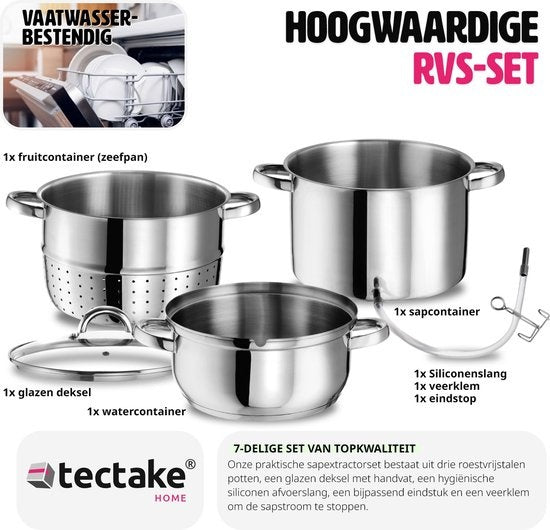 Tectake Stoomextractor - Ø 26 cm - RVS - Inductie