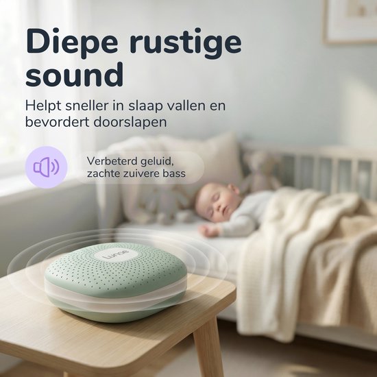 Lunae White Noise Machine 2026 - Witte Ruis Apparaat met Nachtlampje - Geschikt voor Baby's, Kinderen en Volwassenen - Slaaphulp Baby - Slaaptrainer kinderen - Mint Groen