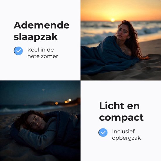 Lakenzak met opbergzak - 200x80cm - Lichtgewicht - Zomer - Slaapzakken voor volwassen - Katoen - Slaapzak - Luft