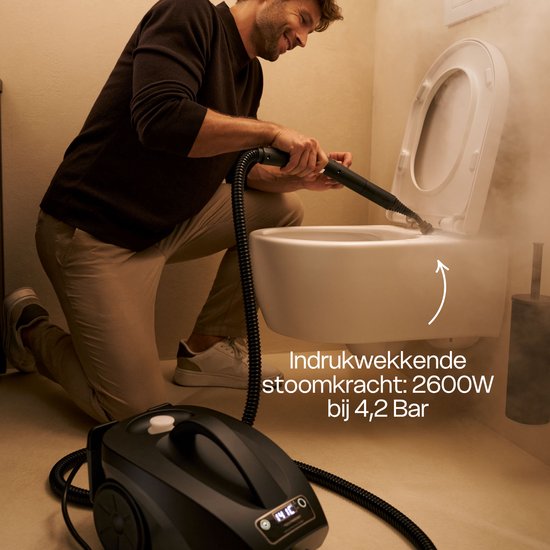 Techweise TS3 - Stoomreiniger - Reinigingsmachine - 2600W 4,2 Bar Stoomdruk - Natte & Droge Stoom - Voor vloer, badkamer, auto en meer - 5m Kabel - Binnen 1 minuut opgewarmd