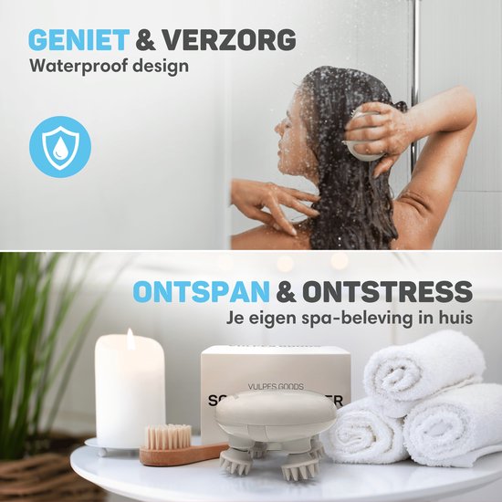 Vulpes Goods® BodyCare - Hoofdmassage Apparaat met Infrarood – Elektrisch Massageapparaat - Scalp Massager - Haarborstel – Stimuleert Haargroei & Bloedsomloop - USB Oplaadbaar