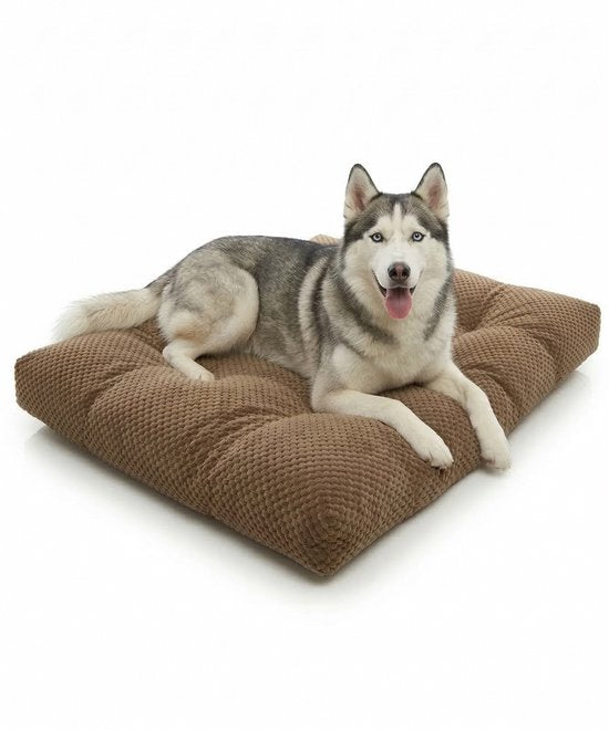 Happysnoots® Hondenkussen 120 x 80 cm - XXXL Benchkussen - Bruin Hondenbed - Groot Dierenkussen - Luxe Dog Bed