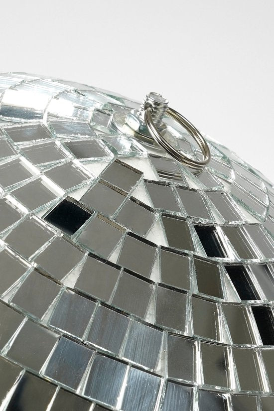 Mica Decorations Discobal Kerstornament - Kerstballen voor Sfeervolle Kerstversiering in Huis - Kerstboomversiering met Spiegelglans Effect - Ø50 cm - Zilver - Voorgemonteerd