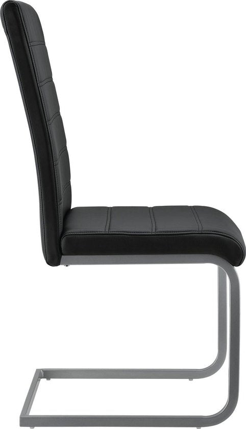 2 Eetkamerstoelen / stoel - Vegas - Kunstleer - Zwart