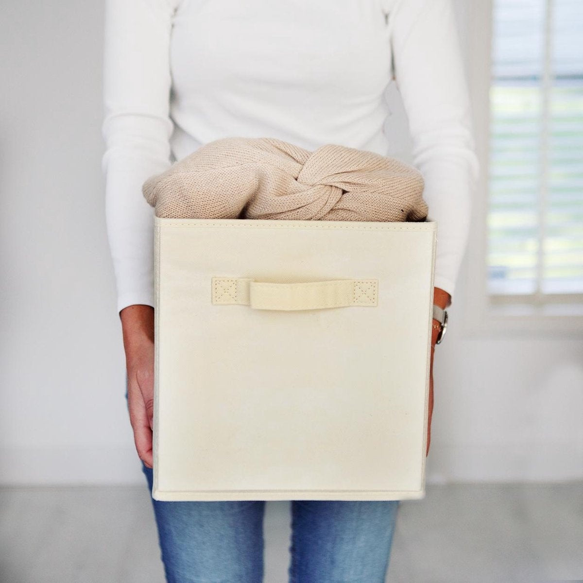 LifeGoods Kast Organizers - 6 Stuks - 20L - Textiel - Beige