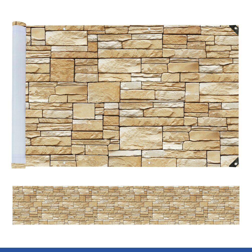 Maximex Balkonscherm Muurmotief - 85 x 500 cm - UV- en Weerbestendig