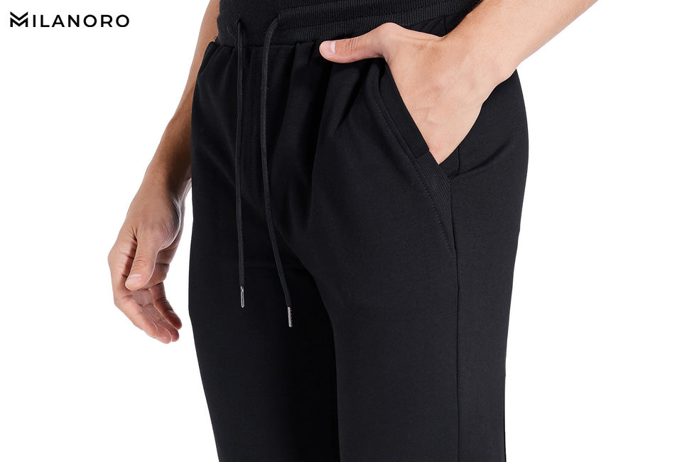 Milanoro Comfortabele en ultrazachte joggingbroeken - 2 pack - Zwart & Lichtgrijs - Maat XL