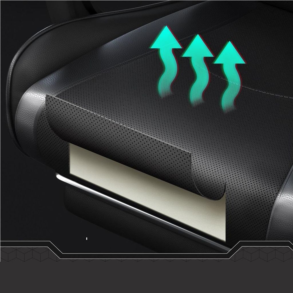 Yaheetech gamingstoel met massage en voetensteun - zwart