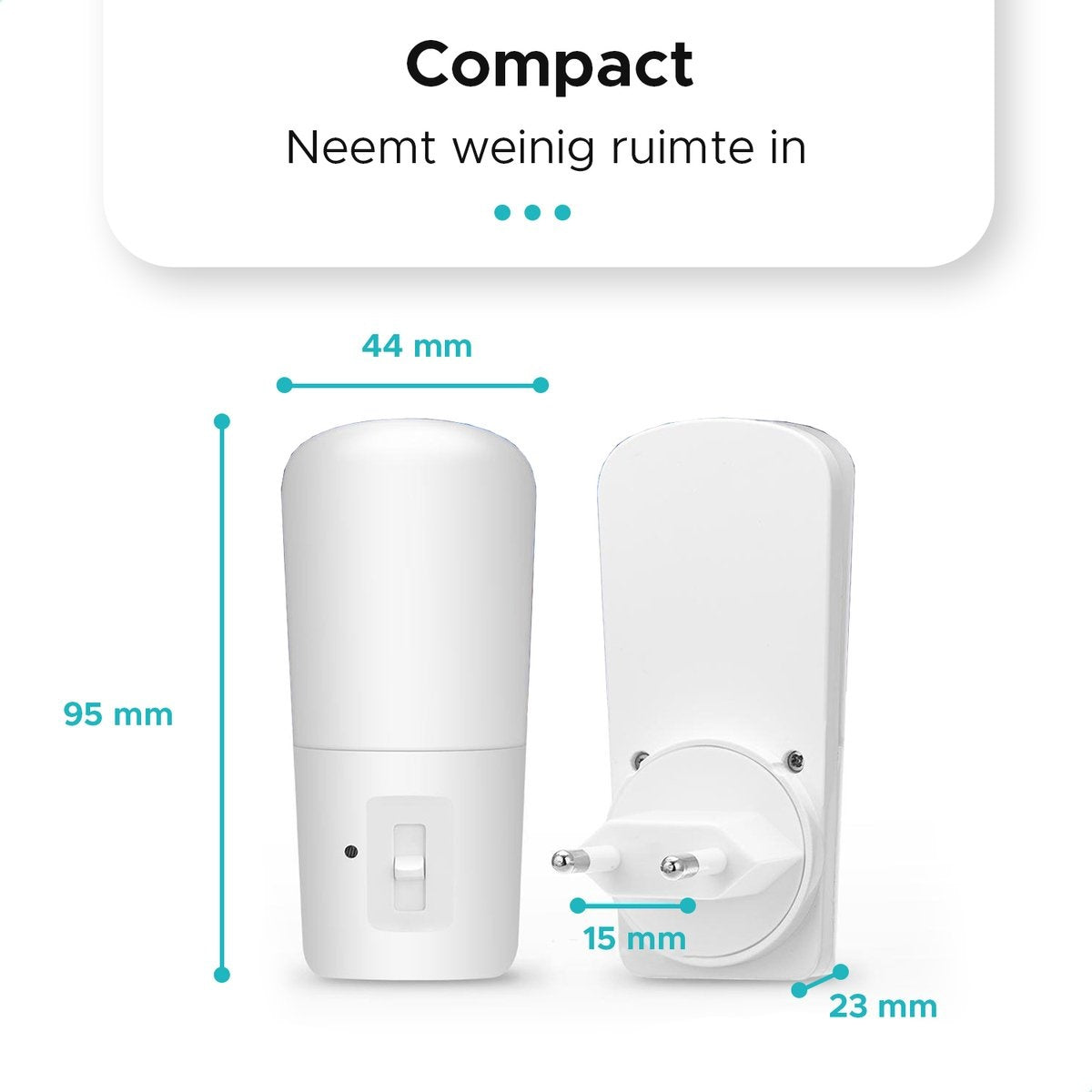 Qumax LED Nachtlampje Stopcontact 2 stuks - Dimbare Nachtlampjes met Sensor - Nachtlampje Babykamer - Nacht Lamp - Dag en Nacht Sensor - Kinderen & Baby - Wit