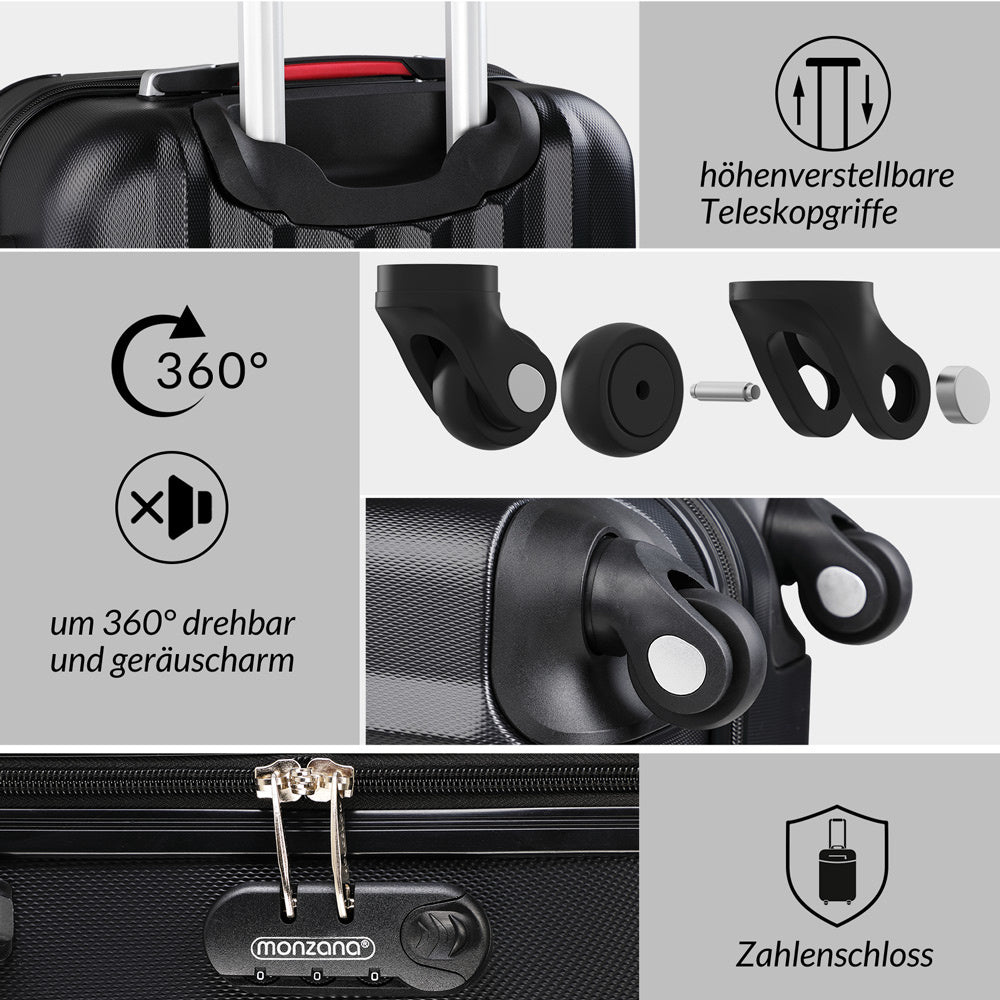 Monzana Koffer- Hardcase Baseline 40x25x60 L - Zwart