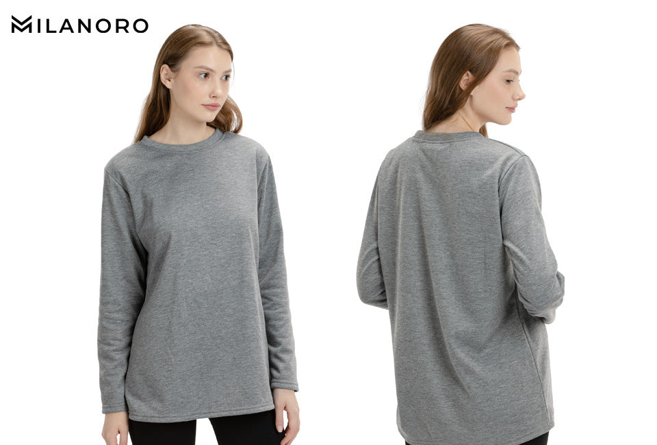 Milanoro knusse fleece tuniek - 2XL - Donkergrijs -