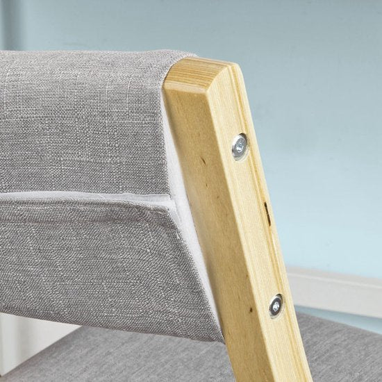 Klapstoel - Keukenstoel - Bureaustoel voor kinderen - Berkenhouten frame - Gewatteerd comfort - Afneembare wasbare hoes - 48 cm x 14 cm x 91 cm