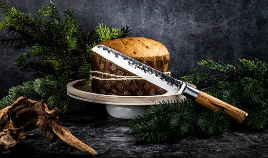 Forged Olive Broodmes 20cm - Olijfhout - In Houten Giftbox