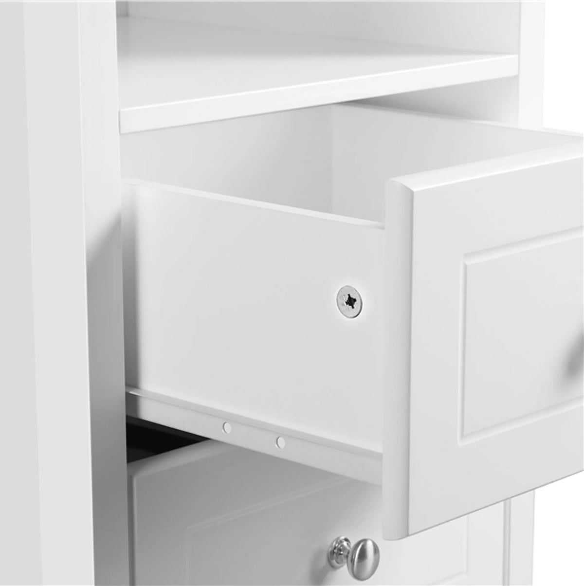 Yaheetech Nachtkastje Met 2 Lades – 40 x 35 x 60 cm – Voorzien Van Open Opbergvak En Minimalistisch Design En Soepele Geleiders – Voor Slaapkamer En Woonkamer – Wit E1 MDF