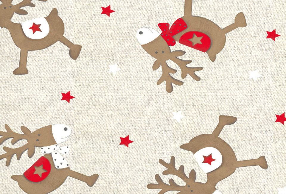 Dekor Kerst Tafelkleed Rendier Patroon – 45 x 140 cm – kerstprint