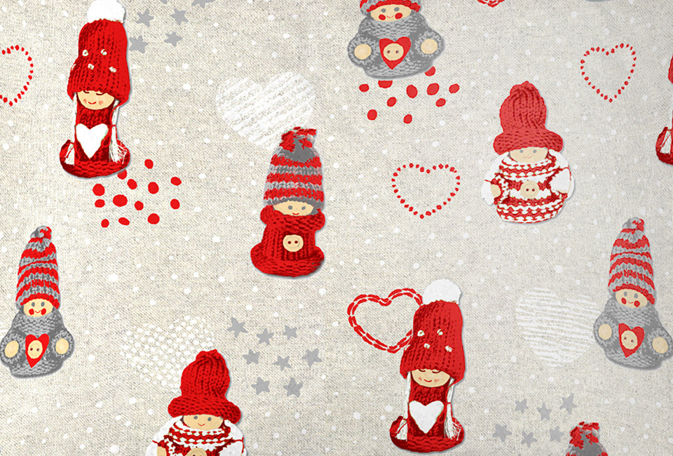 Dekor Kerst Tafelkleed Kerstgnome Print – 45 x 140 cm – kerstprint