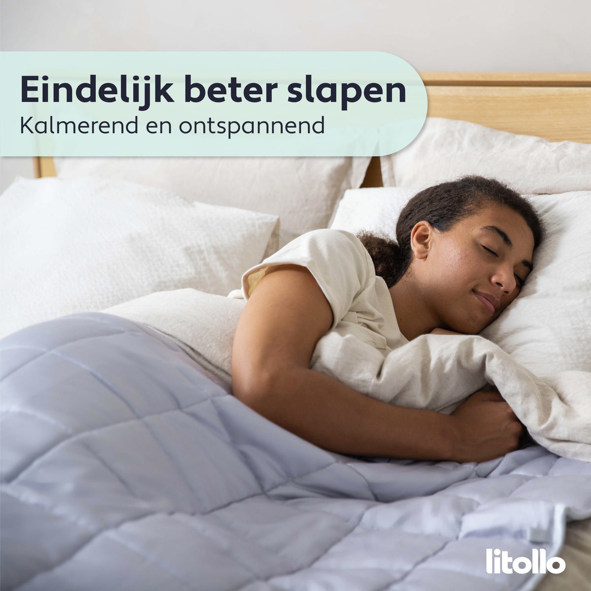 Litollo Bamboe Verzwaringsdeken 8 kg - Weighted blanket 150x200 cm - Grijs Zwaartedeken eenpersoons - Verzwaringsdekens te gebruiken met eigen dekbedovertrek - Verzwaarde deken - 4 seizoenen - Gewichtsdeken