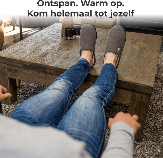 Pantoffels Heren - Sloffen - Maat 40/41 - Grijs - Anti-slip - Comfeet