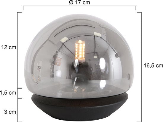 Steinhauer tafellamp Ancilla - zwart - metaal - 17 cm - G9 fitting - 3104ZW