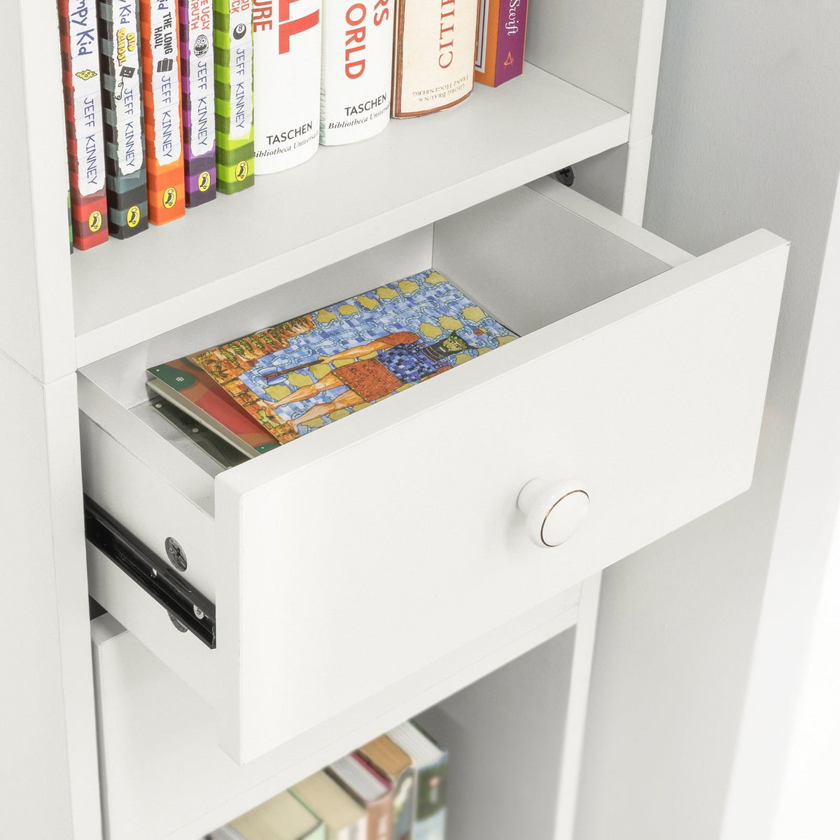 SoBuy Boekenkast - Kolomkast - Max. 40 kg - 33 x 42 x 188 cm - Wit