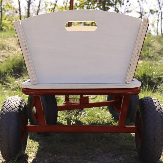 Sunny Billy Beach Wagon Bolderkar Rood - Blank hout - Bolderwagen met luchtbanden - 94x61x97cm