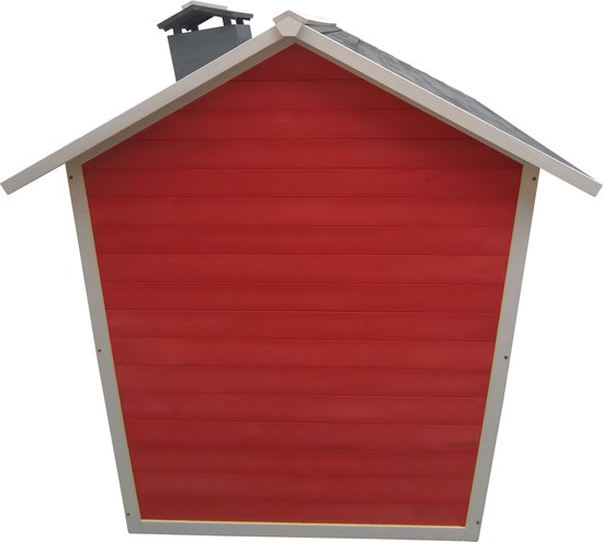 Sunny Olaf Speelhuis in Rood/grijs - FSC hout - Speelhuisje voor de tuin / buiten - Tuinhuisje voor kinderen