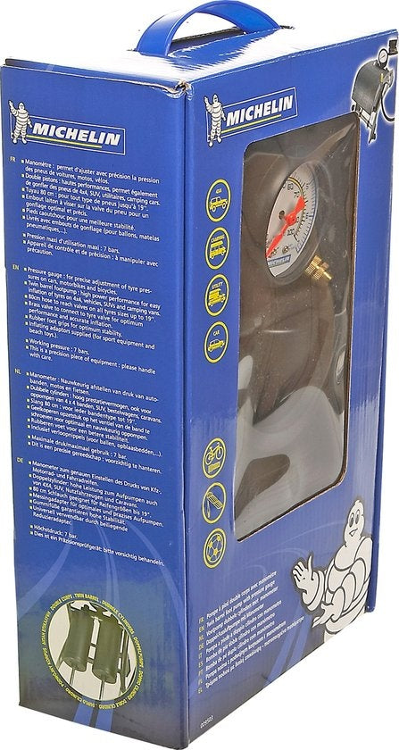 Michelin Voetpomp Dubbele Cilinder - Met Manometer - 7 bar