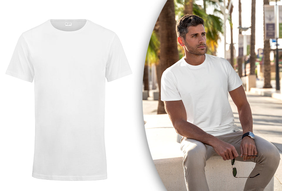 Milanoro 4-pack T-shirt extra long - round neck - White 3XL